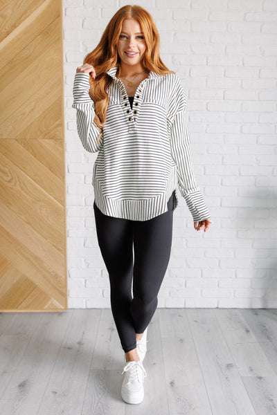 Striped Serendipity Pullover - Ruby Rebellion