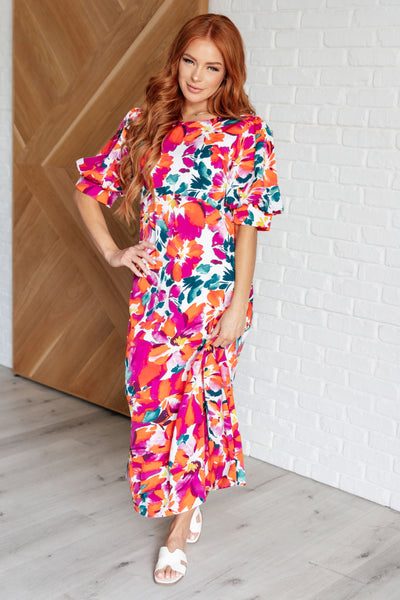 Stroll in the Park Floral Dress - Ruby Rebellion