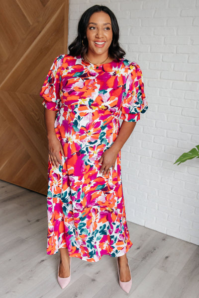 Stroll in the Park Floral Dress - Ruby Rebellion