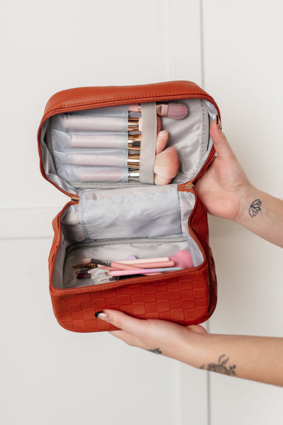 Subtly Checked Cosmetic Bags set of 4 in Brown - Ruby Rebellion