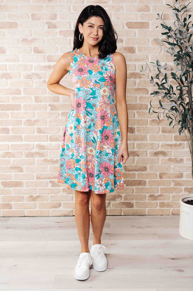 Summer Garden Sleeveless Swing Dress - Ruby Rebellion