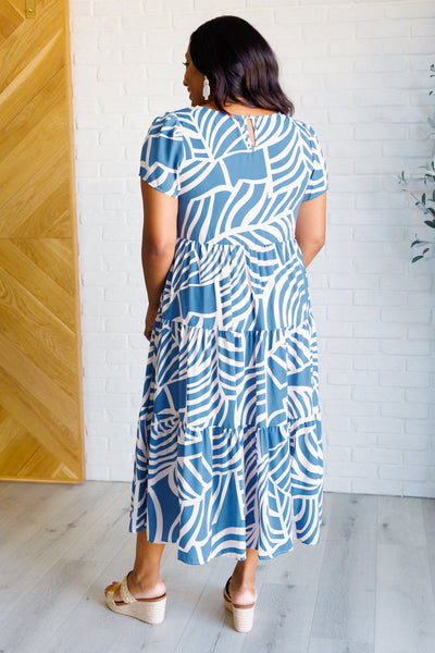 Surf Watch Tiered Midi Dress - Ruby Rebellion