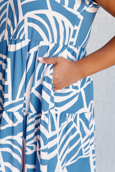 Surf Watch Tiered Midi Dress - Ruby Rebellion