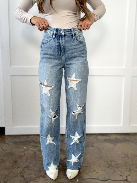 Shoot For The Stars Straight Leg Jeans
