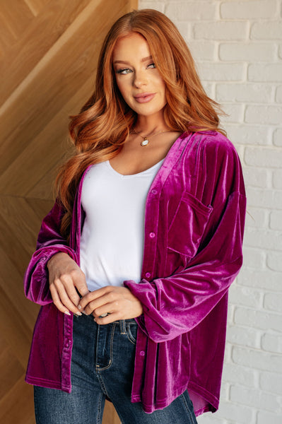 The Best Policy Velvet Balloon Sleeve Top - Ruby Rebellion