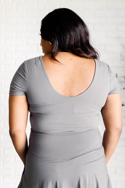 They're Not Like Us Square Neck Bodysuit in Titanium - Ruby Rebellion