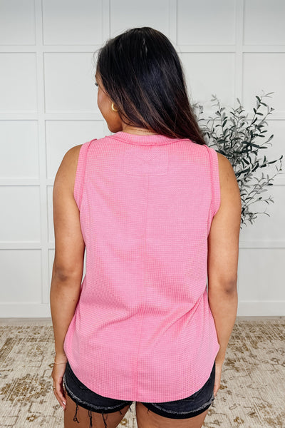 Thread Theory Round Neck Tank in Pink - Ruby Rebellion
