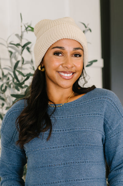 Toasted Texture Waffle Knit Beanie - Ruby Rebellion