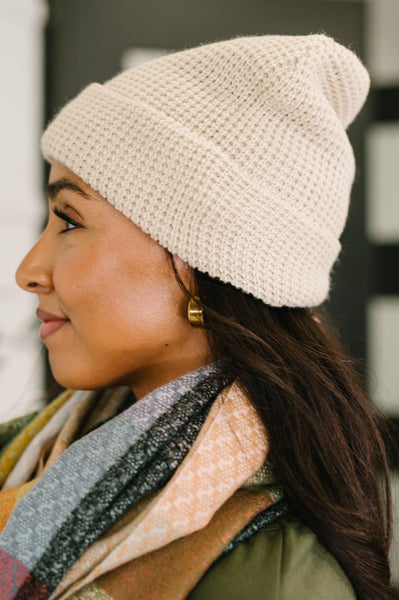 Toasted Texture Waffle Knit Beanie - Ruby Rebellion