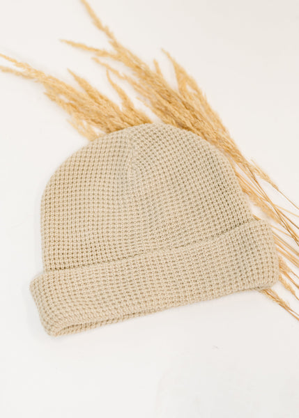 Toasted Texture Waffle Knit Beanie - Ruby Rebellion