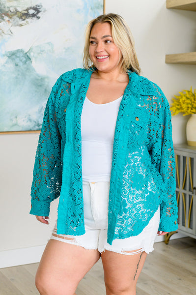 Topped with Lace Button Down - Ruby Rebellion
