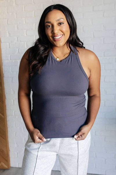Truly Loyal Racerback Tank in Charcoal - Ruby Rebellion