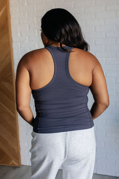 Truly Loyal Racerback Tank in Charcoal - Ruby Rebellion