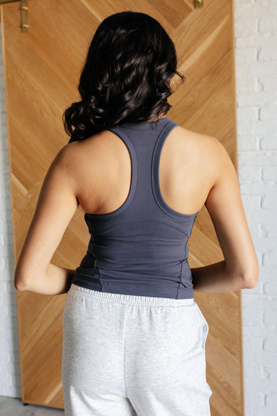 Truly Loyal Racerback Tank in Charcoal - Ruby Rebellion