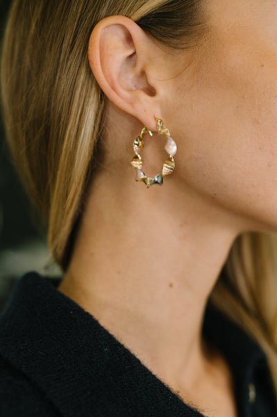 Twisted Sisters Plated Alloy Hoop Earrings - Ruby Rebellion