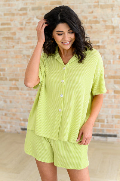 Two's Company Ribbed Button Down - Ruby Rebellion