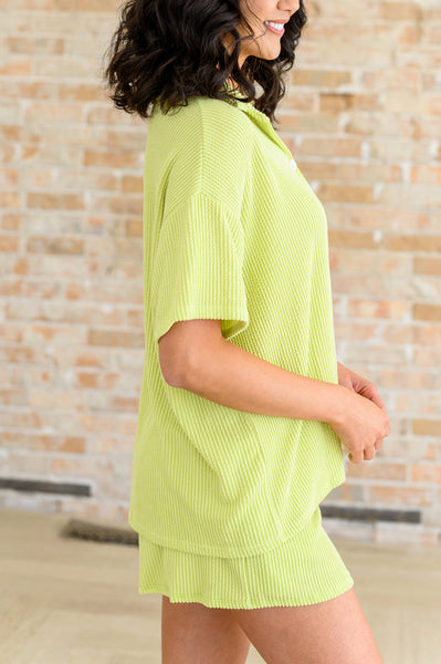 Two's Company Ribbed Button Down - Ruby Rebellion