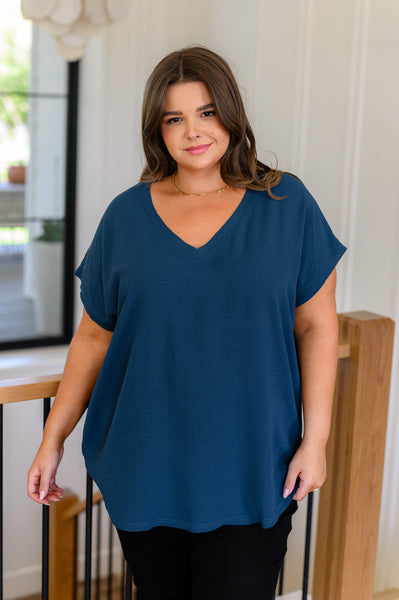 Very Much Needed V-Neck Top in Teal - Ruby Rebellion