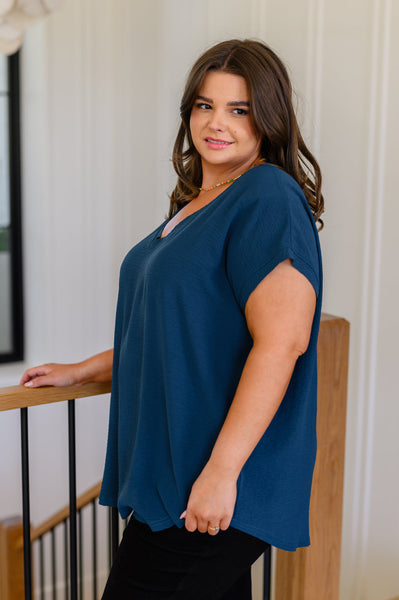 Very Much Needed V-Neck Top in Teal - Ruby Rebellion