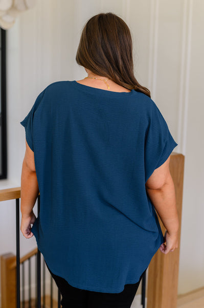 Very Much Needed V-Neck Top in Teal - Ruby Rebellion