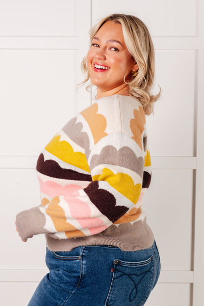 Wave After Wave Striped Sweater - Ruby Rebellion