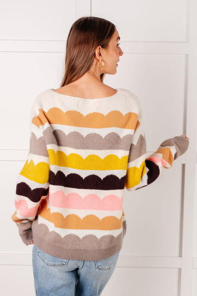 Wave After Wave Striped Sweater - Ruby Rebellion