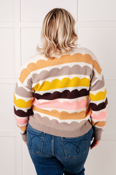 Wave After Wave Striped Sweater - Ruby Rebellion