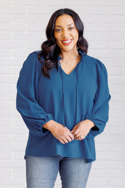We Believe Keyhole Tie Detail Blouse - Ruby Rebellion