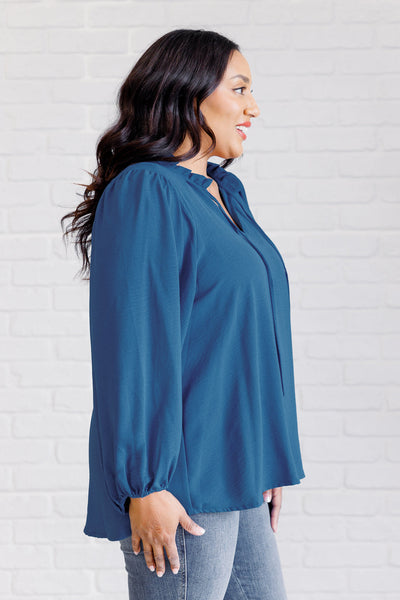 We Believe Keyhole Tie Detail Blouse - Ruby Rebellion