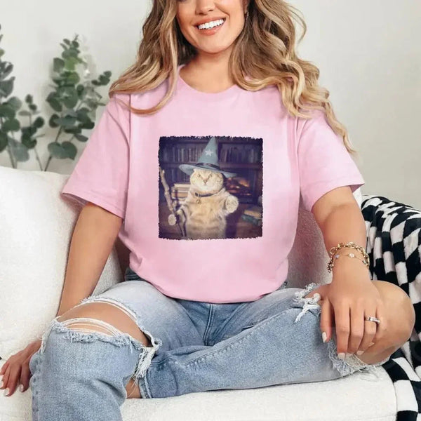 Wizard Cat Halloween Shirt – Funny Cat Meme Graphic Tee