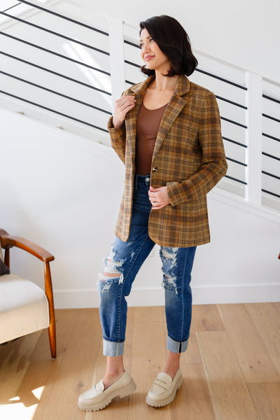 World Class Plaid Blazer - Ruby Rebellion