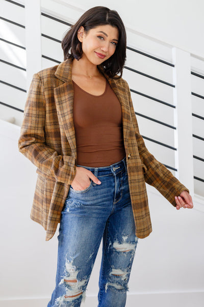 World Class Plaid Blazer - Ruby Rebellion