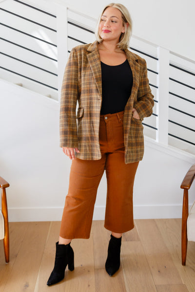 World Class Plaid Blazer - Ruby Rebellion