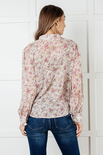 You and I Connect Floral Button Up Blouse - Ruby Rebellion