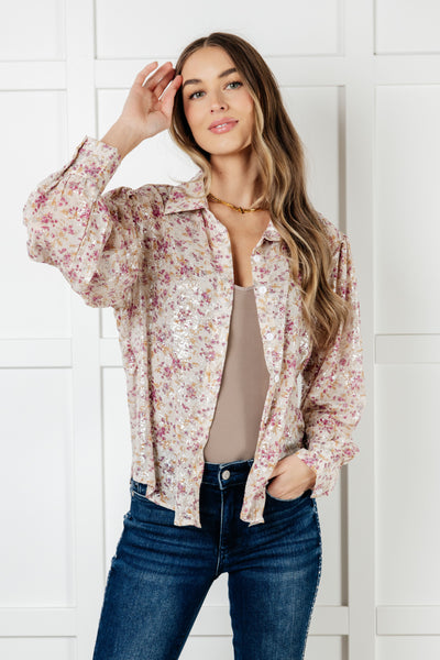 You and I Connect Floral Button Up Blouse - Ruby Rebellion