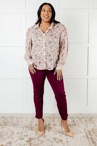 You and I Connect Floral Button Up Blouse - Ruby Rebellion