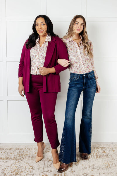 You and I Connect Floral Button Up Blouse - Ruby Rebellion