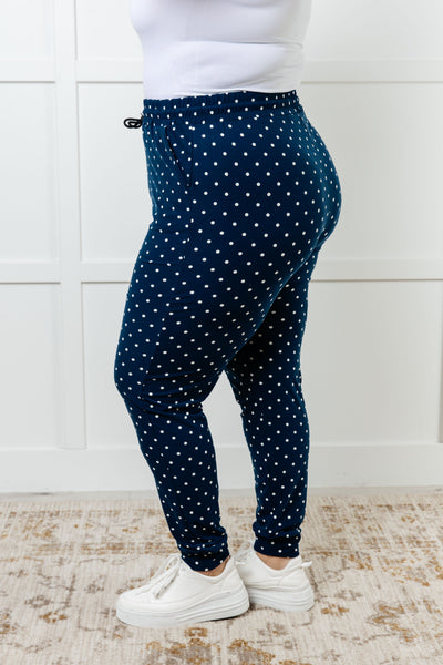 Your New Favorite Joggers in White Polka Dot - Ruby Rebellion