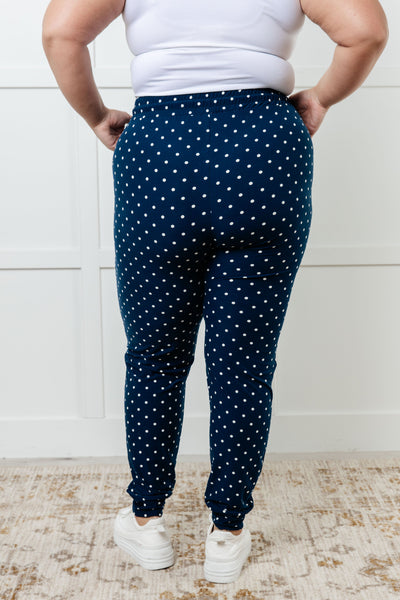 Your New Favorite Joggers in White Polka Dot - Ruby Rebellion