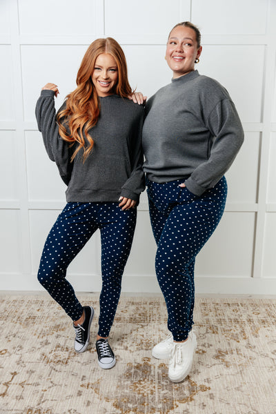 Your New Favorite Joggers in White Polka Dot - Ruby Rebellion