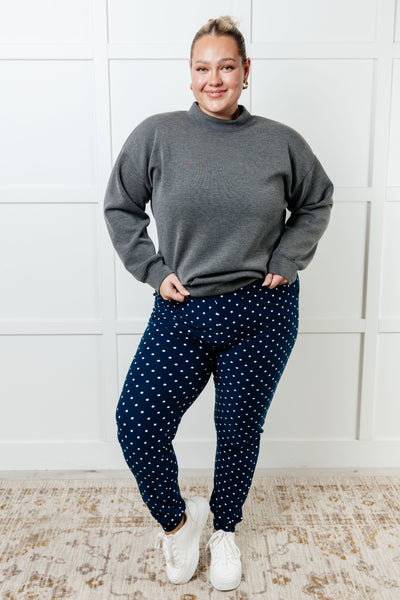 Your New Favorite Joggers in White Polka Dot - Ruby Rebellion