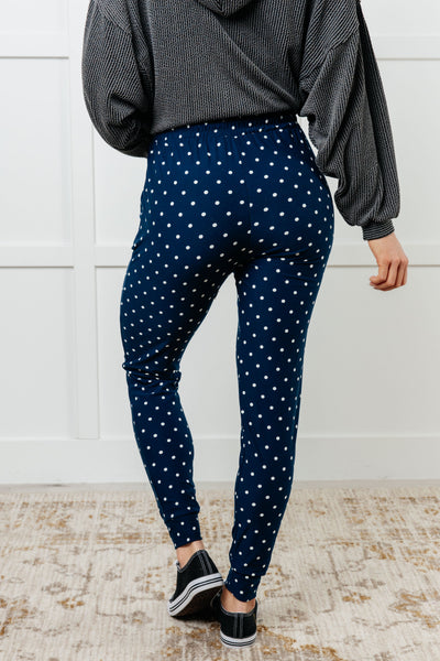 Your New Favorite Joggers in White Polka Dot - Ruby Rebellion
