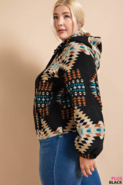 Mountain Retreat Black Aztec Hoodie