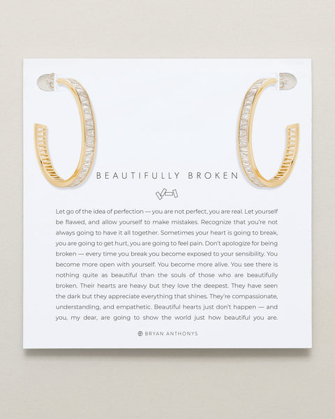 Beautifully Broken Baguette Maxi Hoop Earrings