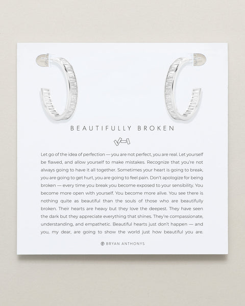 Beautifully Broken Baguette Midi Hoop Earrings