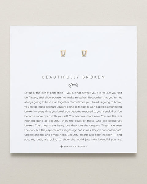 Beautifully Broken Baguette Stud Earrings