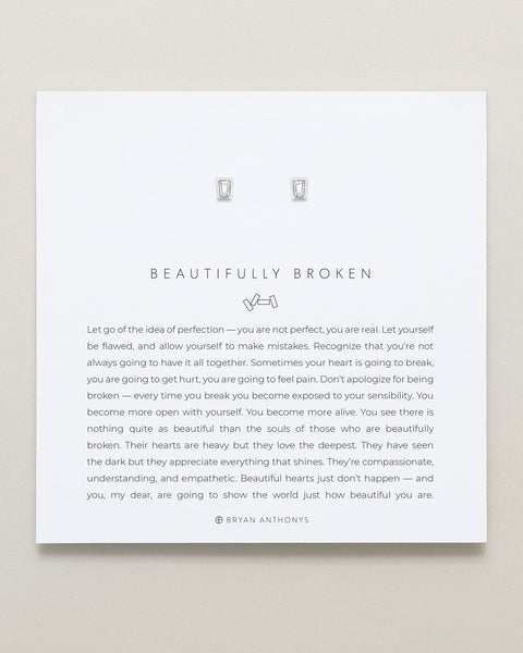 Beautifully Broken Baguette Stud Earrings