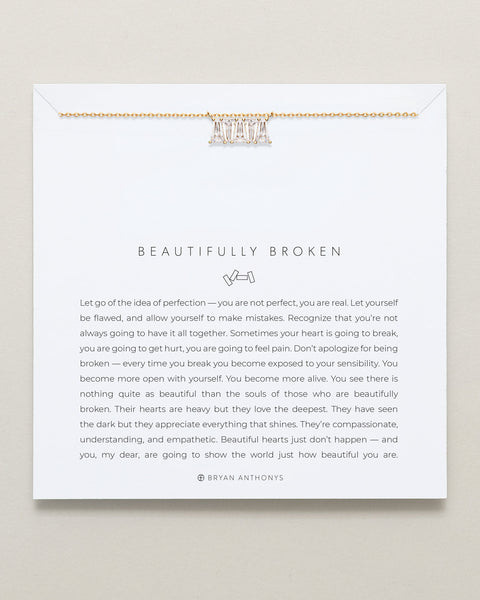 Beautifully Broken Baguette Dainty Necklace