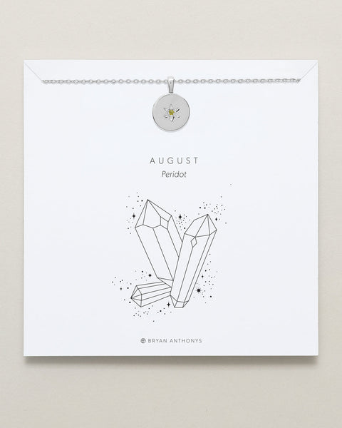 Birthstone Pendant Necklace — Peridot