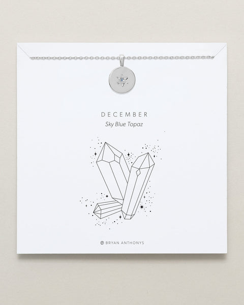 Birthstone Pendant Necklace — Sky Blue Topaz